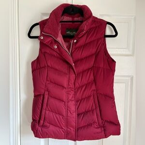 Eddie Bauer Quilted Puffer Vest - Burgundy